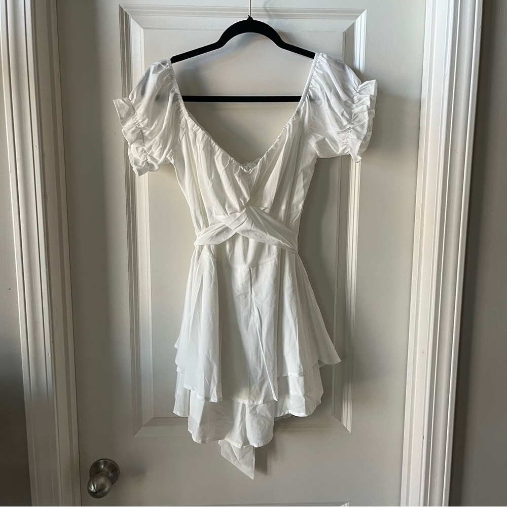 Elegant White Ruffled Jumpsuit
